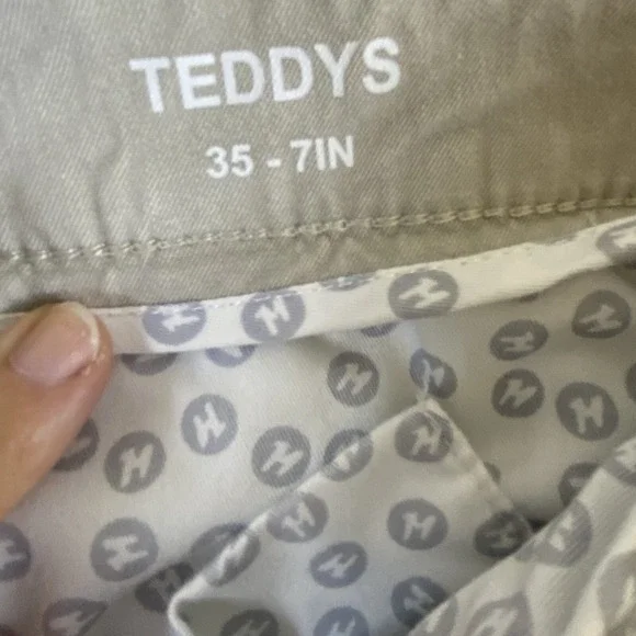 Mugsy Teddy Shorts Men's Sz 35 Light Gray Chino Everyday Cotton Blend - Picture 2 of 10